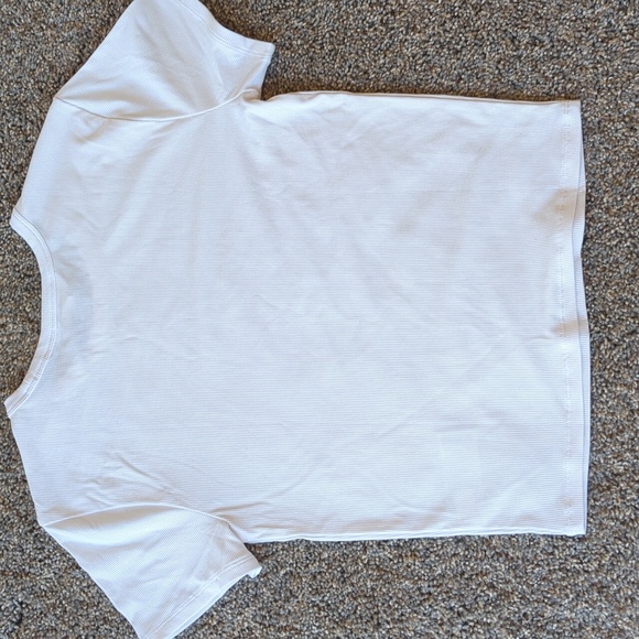 Athleta Signature Rib Crop Tee - White S - Picture 3 of 4